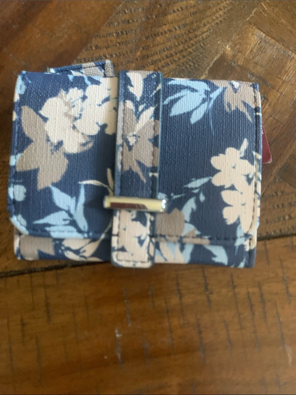 mundi Navy Blue Floral Card Holder Wallet